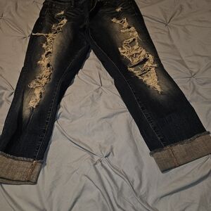 Torrid Dark Blue Denim Jeans with Contrast Stitching
